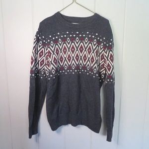 Navy Red White Sweater Medium Sonoma